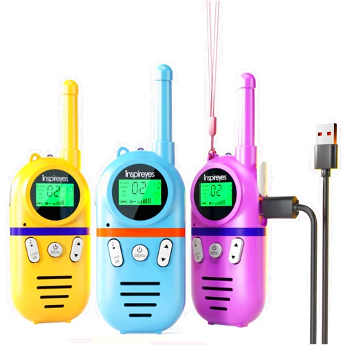 Inspireyes Walkie Talkies for Kids Rechargeable, 48 Hrs Working Time 3 Miles Range 22 Channels 2 Way Radio, Birthday Gifts for Boys Girls,Family Games Outdoor Hiking Camping,3-12 Years Old Toys 3 Pack