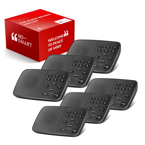 H HOSMART Hosmart Intercoms Wireless for Home UltraSpeak Pro, 2025 Full Duplex Wireless Intercom System for Business, Room to Room Intercom Two Way Real-time Intercom with 1200 Feet Range (6 Stations)