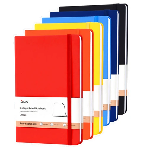SUIN Hardcover-Journal-Notebooks, 6 Packs A5 Lined Journals Notebook for Writing 200 Pages, 8.2 x 5.5 inch, 6 Colors Classic Ruled Notebooks for Work/Travel/College