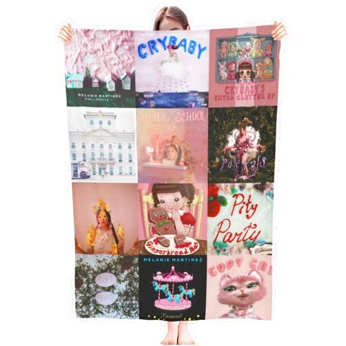 YIZEYAC Melanie Album Cover Blanket Soft Flannel Cozy Warm Blanket for All Seasons, Home Living Room, Sofa, Room, Office Music Decoration Gift 50