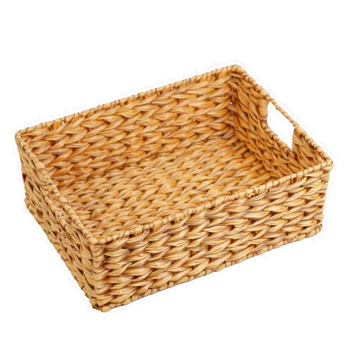 ORDELITE Wicker Basket, Baskets for Organizing, Plastic Storage Basket with Handles, Waterproof Woven Basket for Storage, Pantry Baskets-1 Pack (Brown)