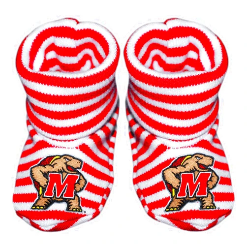 Creative Knitwear University of Arkansas Razorbacks Newborn Baby Striped Bootie Sock