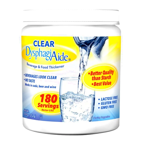 DYSPHAGIAIDE Clear DysphagiAide Thickener Powder - 180 Servings - Liquid and Drink Thickener for Dysphagia, (Nectar Thick Consistency and Honey Thick Consistency), Pack of 1