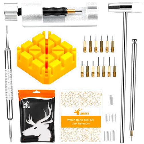 JOREST Watch Link Removal Tool, Watch Band Tool Kit, Repair Kit for Watch Bracelet Adjustment and Replacement and Resizing, With User Manual, Watch Link Remover, 20PCS Spring Bars, 13PCS Spare Needle