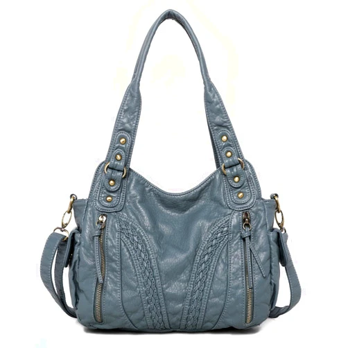 Montana West Washed Leather Hobo Bags for Women Roomy Handbags with Crossbody Strap