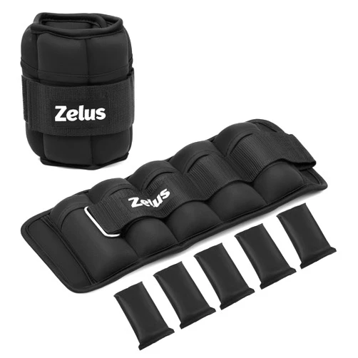 ZELUS 1 Pair Adjustable Ankle Weights, 2 4 6 8 10 lb Modularized Leg Weight Straps for Women Men, Weighted Ankle Weight Set with Removable Sandbags, 1-5 lb per Ankle Strap for Gym Yoga Jogging Walking