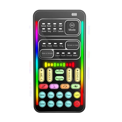 Diyeeni Handheld Voice Changer, Portable Multifunctional Voice Disguiser, Mini Sound with 8 Sound Effects Sound Changes, 450mAh Battery, Compatible with Mobile Phone, Computer, Tablet(I9