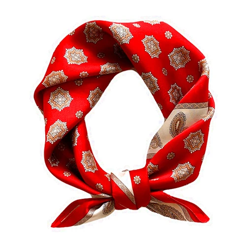 Aufeel Women's 100% Pure Mulberry Silk Small Square Scarf - Neckerchief Women - Silk Headscarf - 21
