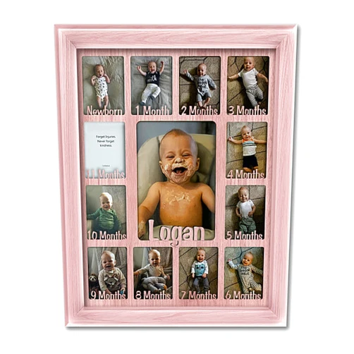 NORTHLAND FRAMES AND GIFTS, INC. Northland My First Year Photo Frame | Personalized - Add Any Name | 12 Month Picture Frame for Babys First Year | Twelve 2.5