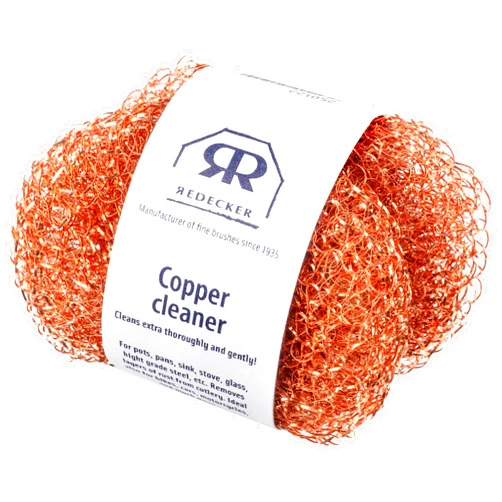Redecker Real Copper Pot Scrubbers – Double-Layer Copper Scouring Pads for Pots, Pans, Dishes & More – Gentle, Scratch-Free Cleaning – Durable Copper Sponge Scrubber, Set of 2