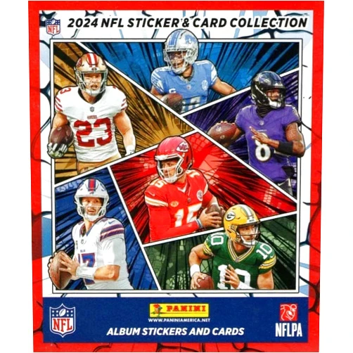 Generic 2024 Panini Football Sticker Collection Unopened Box with 50 Packs Containing 250 Stickers and 50 Cards Total with Rookies and Stars