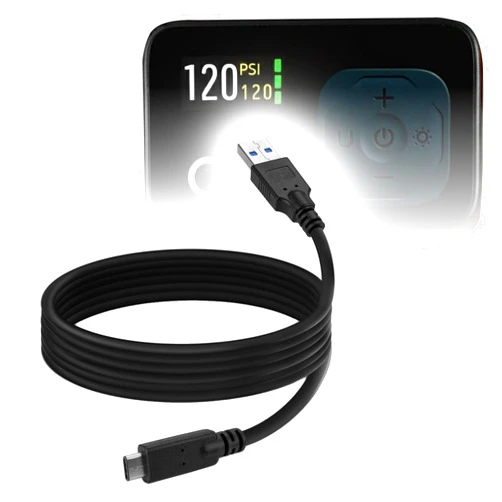 BoxWave Cable Compatible with CycloSpirit Mini Electric Bike Pump (1.2 in) - DirectSync - USB 3.0 A to USB 3.1 Type C, USB C Charge and Sync Cable - 6ft - Black