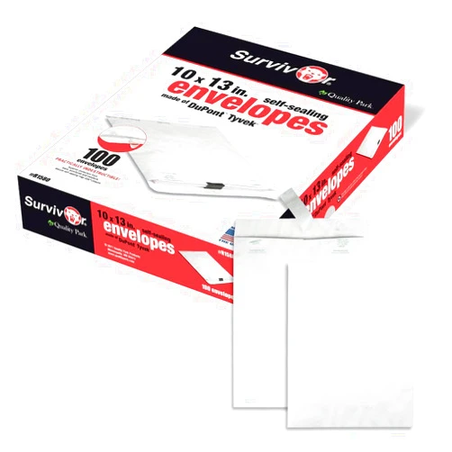Quality Park Survivor R1580 Tyvek Mailer, 10 x 13, White (Box of 100)