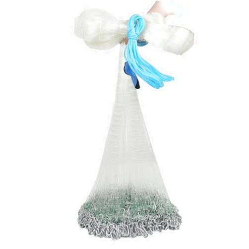 Lucky Monet 10/12/13.3/15ft Radius Large American Saltwater Fishing Cast Net for Bait Trap Fish, Easy Throw Thicken Nylon Line w/Upgraded Steel Chain Sinker, 5/8 Inches Mesh Size