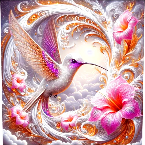 Xoaoes Bird Diamond Art Kits for Adults, Pink Flowers 5D Diamond Painting Kits for Adults, DIY Gem Painting, Crafts for Adults, Dimond Art Paintings Kit, Full Drill Diamond Dot for Home Wall Decor 14 X 14 in
