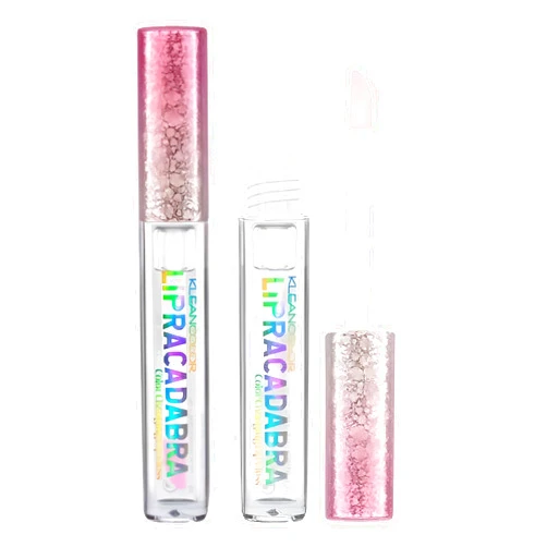 Kleancolor Lipracadabra Color Changing Lip Gloss 2 Pack – pH Activated Clear Gloss Reveals a Custom Pink Tint – Lightweight, Non-Sticky Shine – Candy Scented (2 Pack)