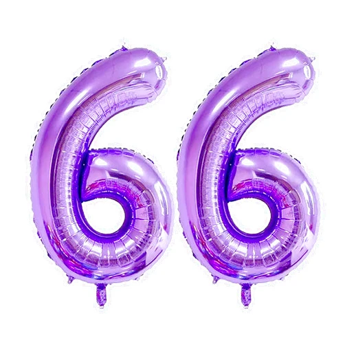 Nicedony Number 66 Balloons 40 inch Digital Balloon Alphabet 66 Birthday Balloons Digit 66 Helium Balloons Big Balloons for Birthday Party Supplies Weddin Bachelorette Bridal Shower,Purple Number 66