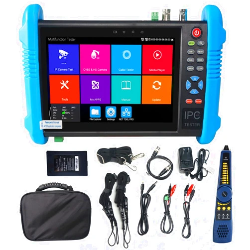 WANLUTECH Upgraded 8K IP Camera Tester, WANLUTECH CCTV Tester 7 inch Touchscreen 8MP TVI CVI AHD CVBS Camera Tester Cable Tracer RJ45 Cable TDR Test PoE Network Tools RS485 WiFi HDMI VGA (IPC-9800CADH Pro)
