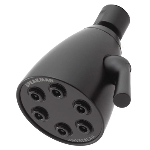 Speakman S-2252-MB Signature Brass Icon Anystream High Pressure Adjustable Shower Head, Matte Black, 3 Settings