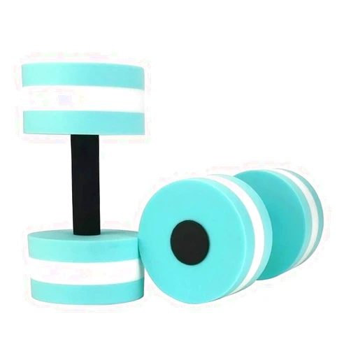NANQUAN Iugvhana Water Dumbbells Set of Two, Water Aerobic Exercise Foam Dumbbell Pool Resistance, Water Weights Fitness Gear Aquatic Barbells for Minimum Stress Training, Cyan