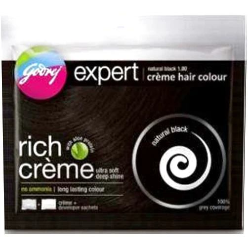 Godrej 5 X Expert Rich Creme Hair Colour Natural Black 40 Gm Each (Total 200Ml) by Godrej