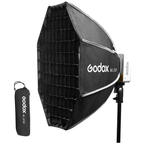 Godox ML-SF50 50cm/19.7'' Honeycomb Grid Octagon Softbox with Godox Mount for Godox LED Studio Video Light ML100Bi ML60IIBi ML60Bi ML60 ML30Bi ML30- Soft Light Effect, Suitable for Studio Photography