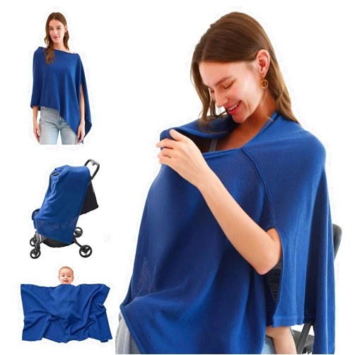 Momcozy Nursing Cover for Breastfeeding, Breathable Soft Privacy Poncho, Multi-Use Nursing Shawl, Portable Breast Feeding Covers for Women, Includes Laundry Bag