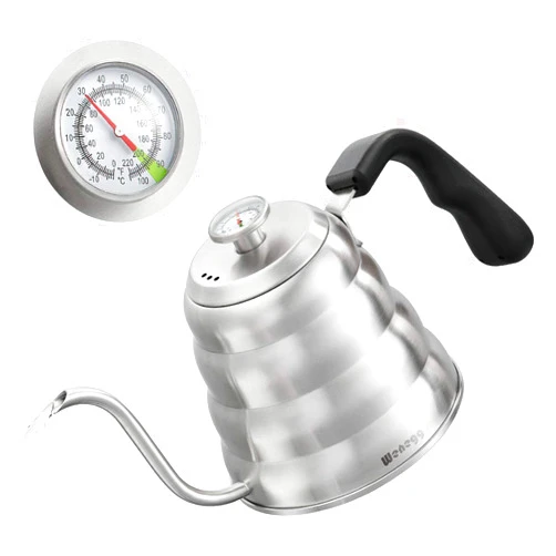 WENEGG Pour Over Coffee Kettle with Thermometer for Exact Temperature 40 fl oz - Premium Stainless Steel Gooseneck Tea Kettle for Drip Coffee, French Press and Tea - Works on Stove and Any Heat Source