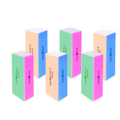SKYPIA 6 Packs 4 Way Nail Buffer Block Nail Files and Buffers, Smooth & Buff & Shine Professional Nail Files (6 counts)