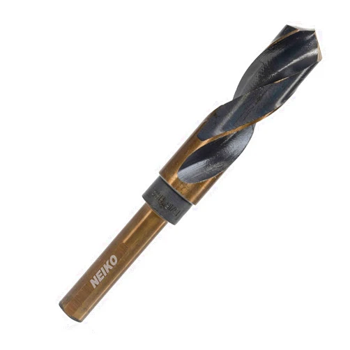 NEIKO 10235B 13/16” Drill Bit for Metal, 1/2” Shank, Silver and Deming, 135° Split Point, High Speed Steel Drilling Bit for Metals, Wood, Plastics, Composite Materials