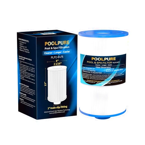 POOLPURE C-8475 Spa Filter Replaces Unicel C-8475, Pleatco PCS75N, Coleman Spas 75, 100594, 3301-2262, Filbur FC-3320, Maax Spas, 75 Sq.ft. Hot Tub Filter Cartridge 1pack