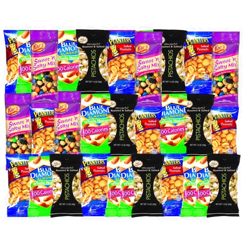 BLUE RIBBON, Healthy Snacks Care Package Snack Box Grab And Go Variety Pack (40 Count) Gifts for Kids Mothers Fathers Teenage Friends Family Military Women Men Boys Girlfriend Boyfriend
