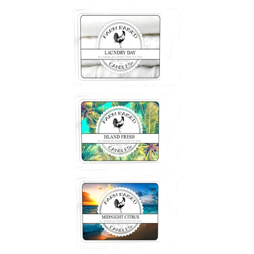 Farm Raised Candles Fresh & Clean 3 Pack Assorted Variety - Natural Soy Wax Melts - 100% All American Made - Farm Raised Candles - Paraffin & Dye Free - Pet Safe Non-Toxic Wax Warmer Wax Melts Wax Cubes