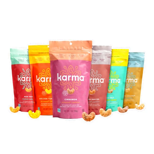 Karma Sample Flavors Variety Pack Cashews by Karma Nuts, Whole, Roasted, Vegan, Non GMO, Gluten Free, Low Carb, Low Calorie, Everyday Nut Snack, 7 Ounce (6 Pouches)