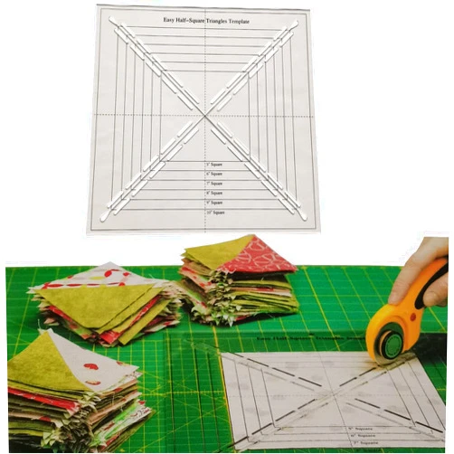 HONEYSEW Easy Half-Square Triangles Template Ruler for Sewing Quilting