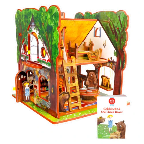STORYTIME TOYS Goldilocks and The Three Bears 3D Puzzle - Book and Toy Set - 3 in 1 - Book, Build, and Play