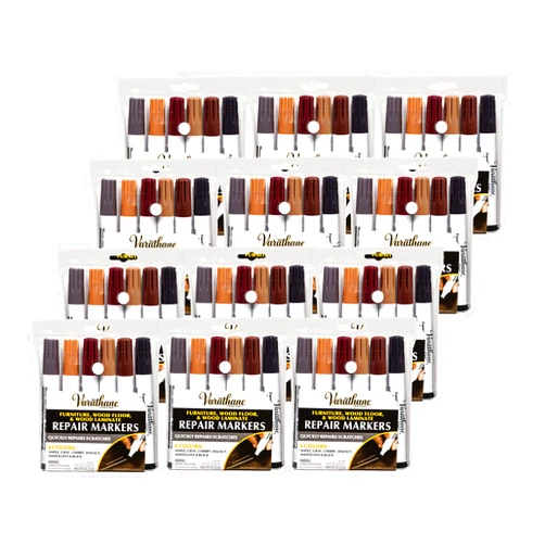 Varathane 347840-12PK Wood Stain Repair Marker Kit, Assorted Warm Tones, 12 Pack