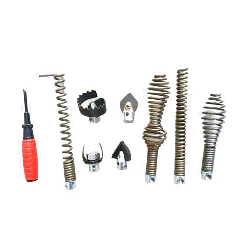 TakenE 9PCS/Set 16mm Diameter Pipeline Dredge Device Spring Drill Machine Tool Pipe Dredge Connector Dredge Accessories
