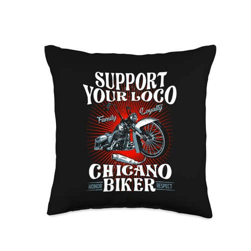 Funny Quote Cholo Latino Bike Clothing Apparel T Lowriders Motorcycle Biker Custom Chicano Vintage Mexican Throw Pillow, 16x16, Multicolor