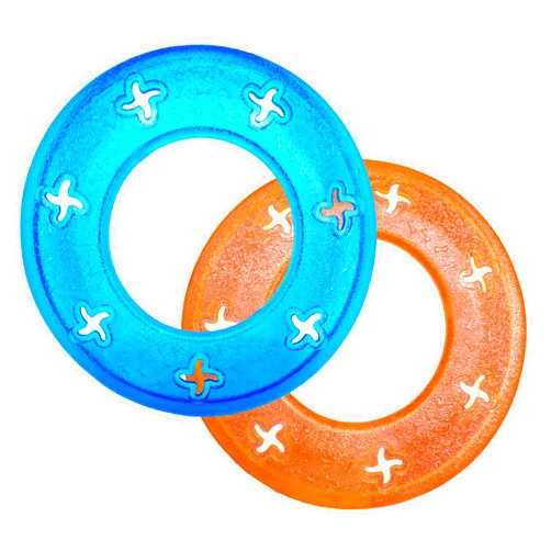 SUHEEUS Dog Flying Rings Law Game Inetractive Play Toy for Dog Training Durabel for Chew Orange Blue Color May Vary