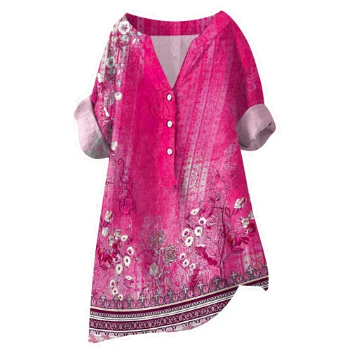 Tatumaie Cotton Linen Shirts for Women 2024 Trendy Dressy Blouses Casual Loose Short Sleeve Gauze Tops Vintage Tunic T-shirt