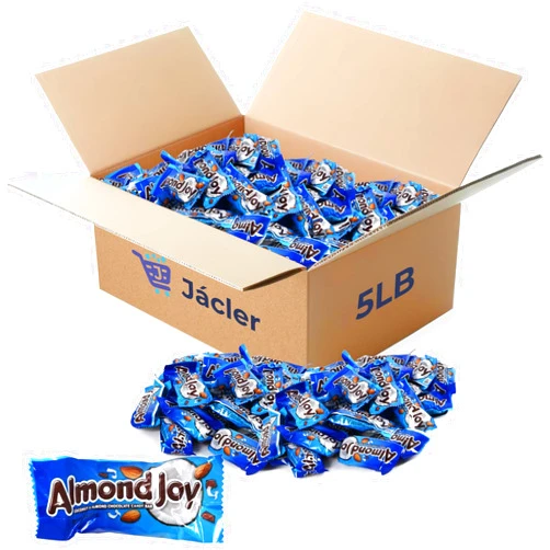 JÁCLER Almond Joy Fun Size Bars - Coconut and Almond Milk Chocolate Candy – Individually Wrapped Pieces – Bulk Party Pack (5 Pound)