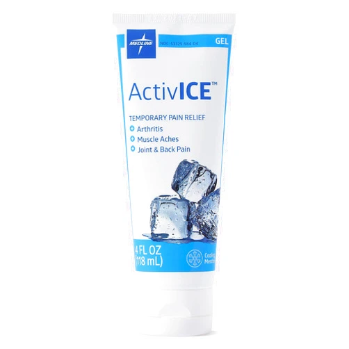 Medline ActivICE Topical Pain Reliever Gel, Great for Arthritis, Muscle Aches and Back Injuries, 4-oz Tube