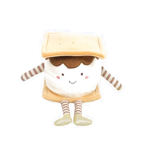 MON AMI Moe S’Mores Stuffed Plush Toy – 10”, Marshmallow Plush Toy, S’More Sandwich, Food Plush Toy, Great for Kids of All Ages