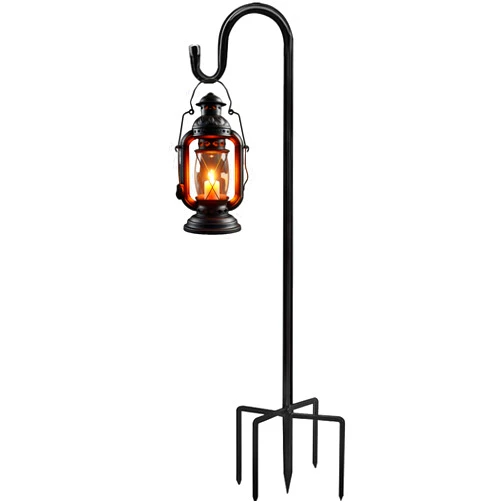 Akeydeco Bird Feeders Pole,Shepherds Hooks for Outdoor 1 Pack 36 Inch Bird Feeders for Outdoors with 5 Prongs Base Hanging Planters for Outdoor Shepherds Hook for Bird Feeder