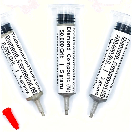 TechDiamondTools Kit of 3 Diamond Polishing Compound Polishing Paste USA Made 8000 50000 100000 Grit for Marble Glass Metal Rock Jewelry Resin Silver Gemstone with 25% Diamond Powder