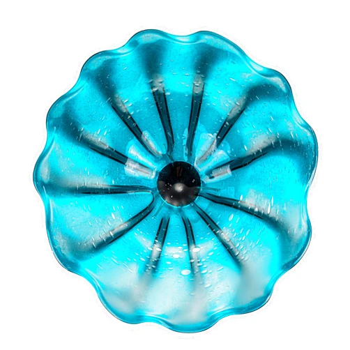 Zonsbin 1PC Hand Blown Art Glass Platter Wall Decor for Walls, Unique Hand Blown Glass Plate, 12 Inch Flower Shape Wall Hanging Artwork Decoration for Living Room Bedroom Kitchen