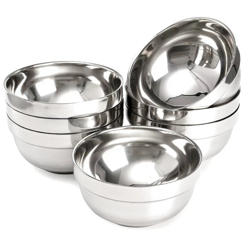 FISDEN 6 Pack 18/8 Stainless Steel Bowl, Double Walled Insulated Soup Bowls, 12 Oz Metal Serving Dishes Unbreakable Snack Bowl for Sauces, Rice, Noodle, Ice Cream
