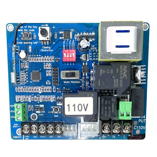 Blütezeit Control Board ONLY for Blütezeit AC 110V Sliding Gate Openers, Replacement AC PCB Circuit Mother Board (24-bit/32-bit) for Electric Automatic Slide Gate Motor (Confirm Version Before Purchase)