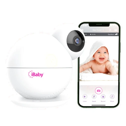 iBaby M8L 1080P Smart Baby Camera Monitor, WiFi Baby Monitor with Upgraded Night Vision 2 Way Talk Motion / Crying Alert Lullabies 360º Pan 110º Tilt White M8L Without Moonlight Projector